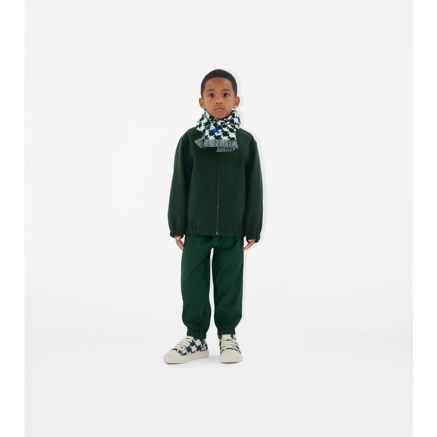 Cotton Blend Harrington Jacket in Dark moss | Burberry® Official