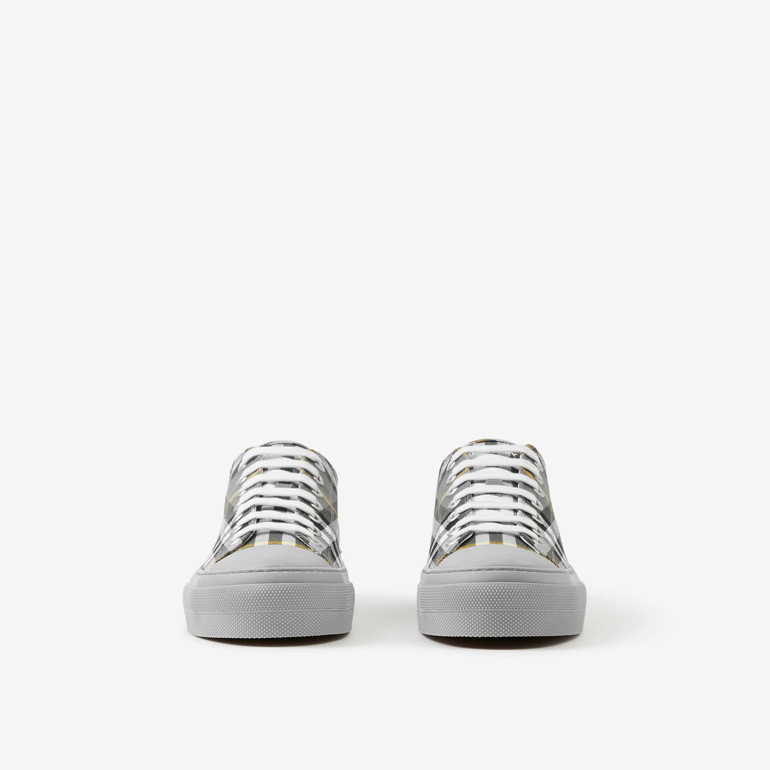Check Cotton Sneakers in Grey - Men | Burberry® Official - 2