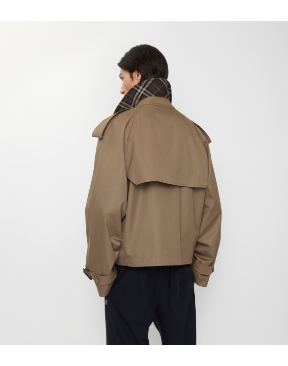 Veste trench courte en gabardine