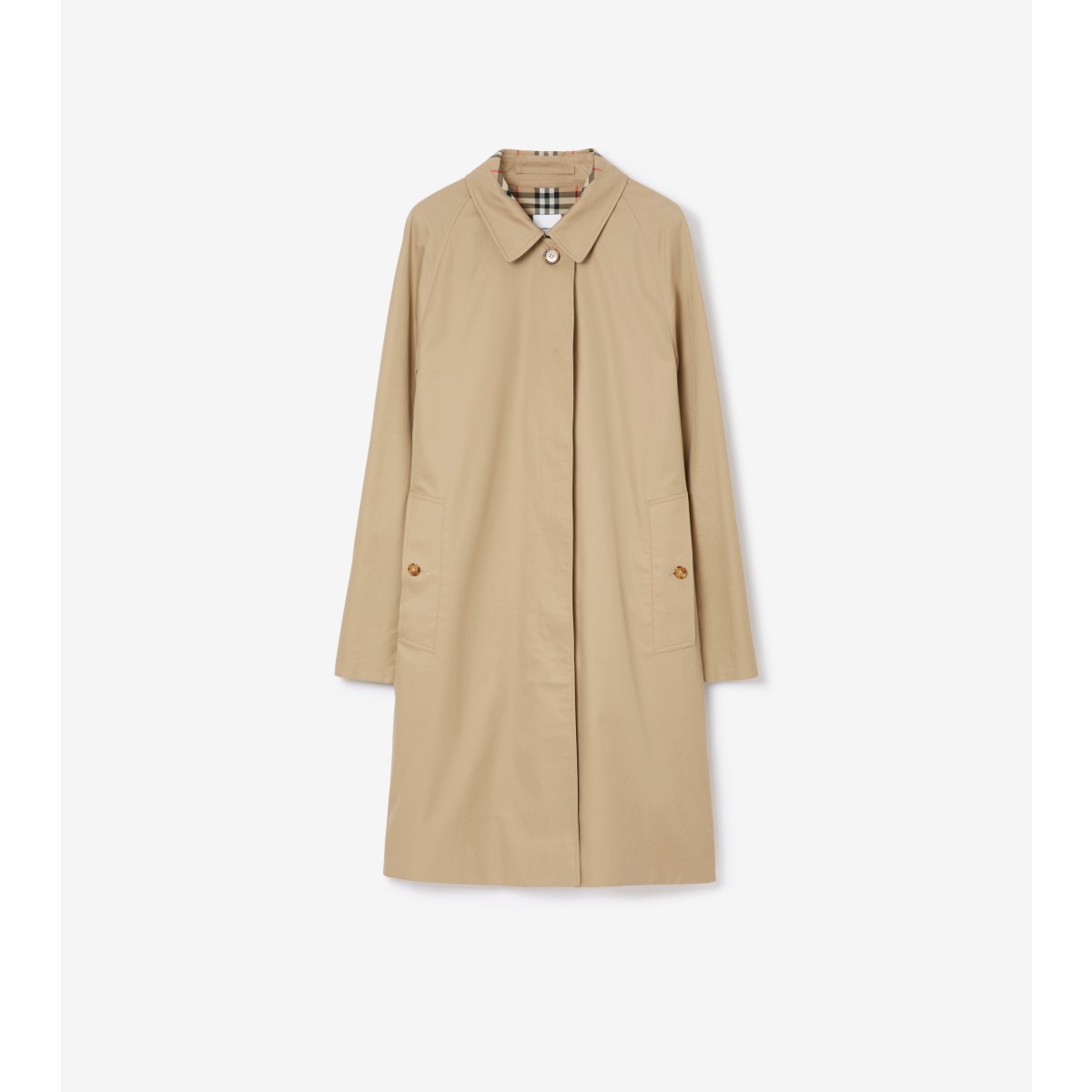  Check Mid-length Lightweight Car Coat