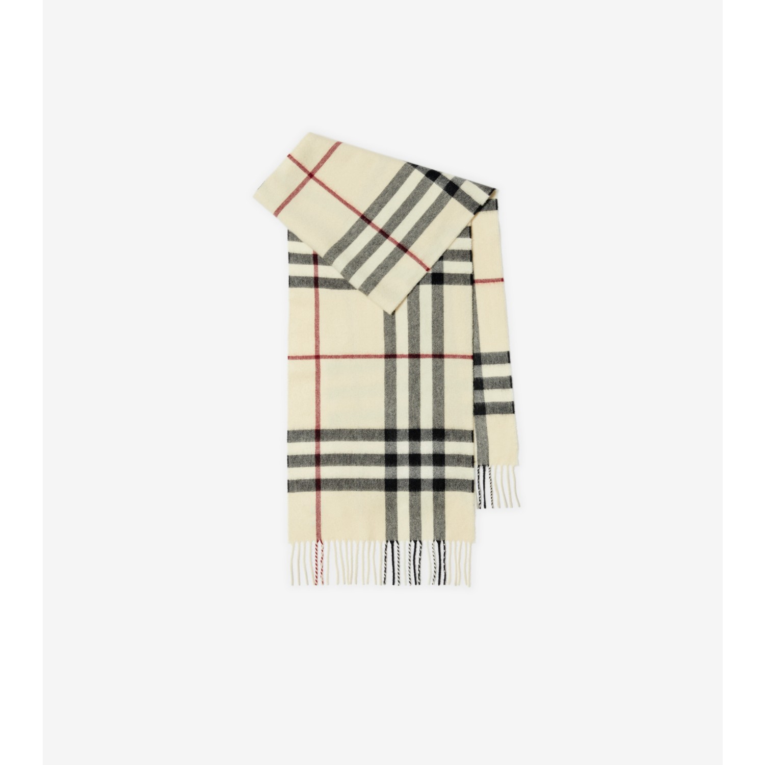 Check Cashmere Scarf in Stone Burberry Official