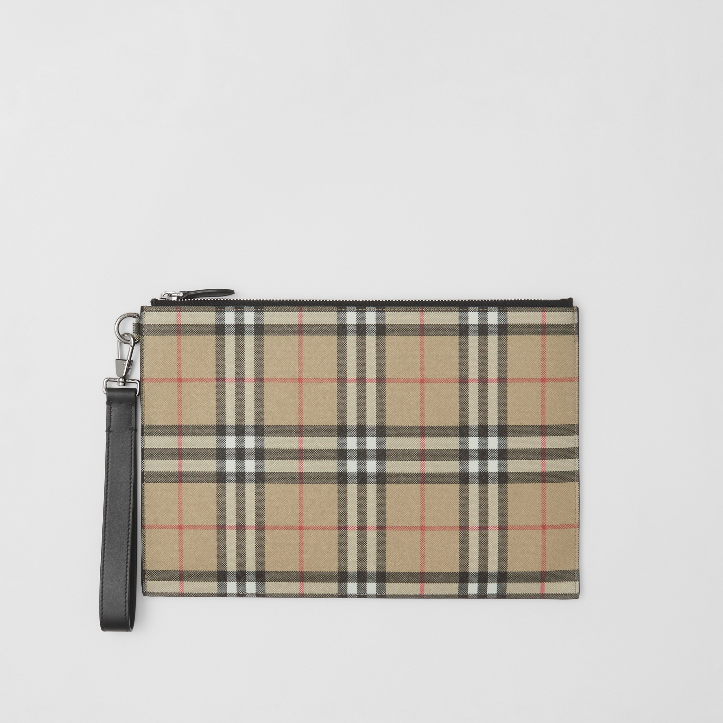 Vintage Check E-canvas Zip Pouch in Archive Beige | Burberry® Official - 1