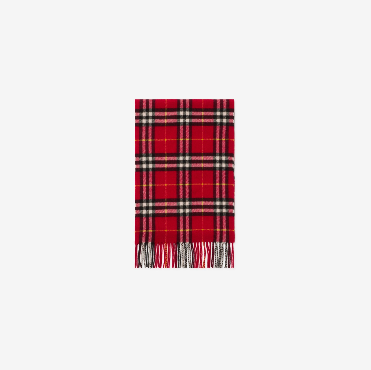Check Cashmere Scarf in Currant | Burberry® Official Check Cashmere Scarf in Currant | Burberry® Official