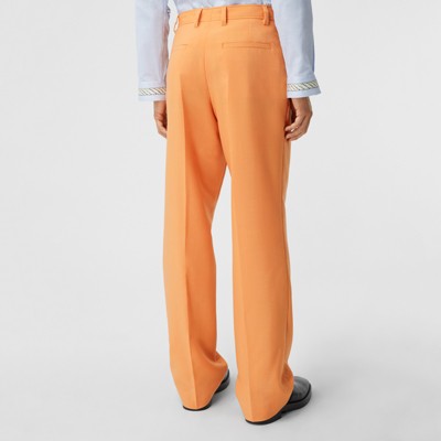 Mohair Wool Wide-leg Trousers in Amber 