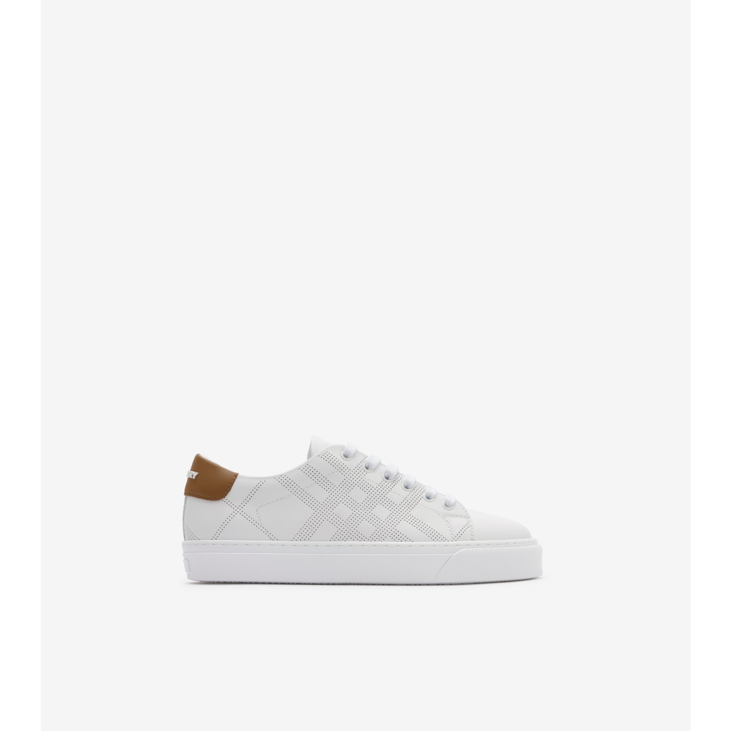 Check Leather Sneakers