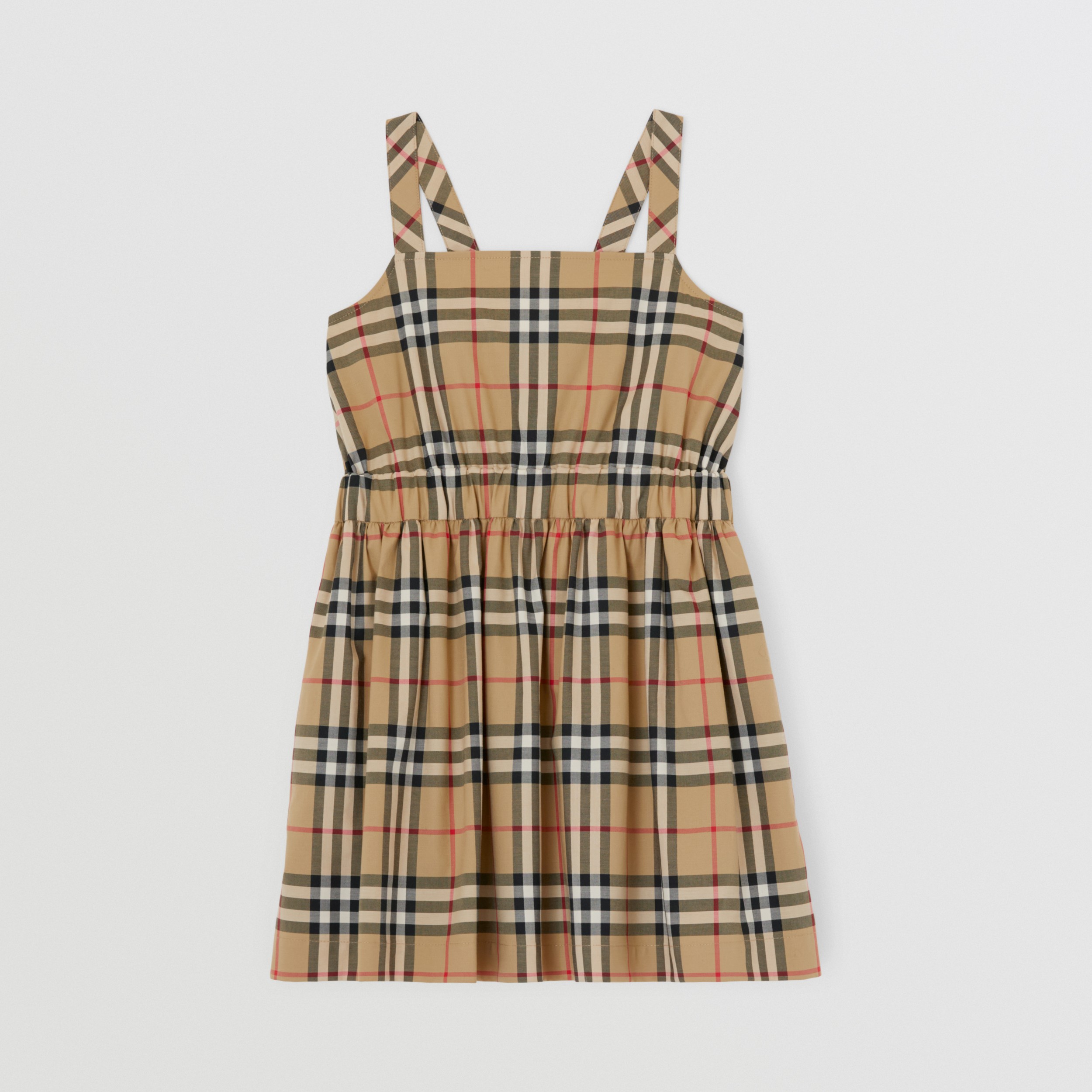 Vintage Check Stretch Cotton Dress in Archive Beige | Burberry® Official