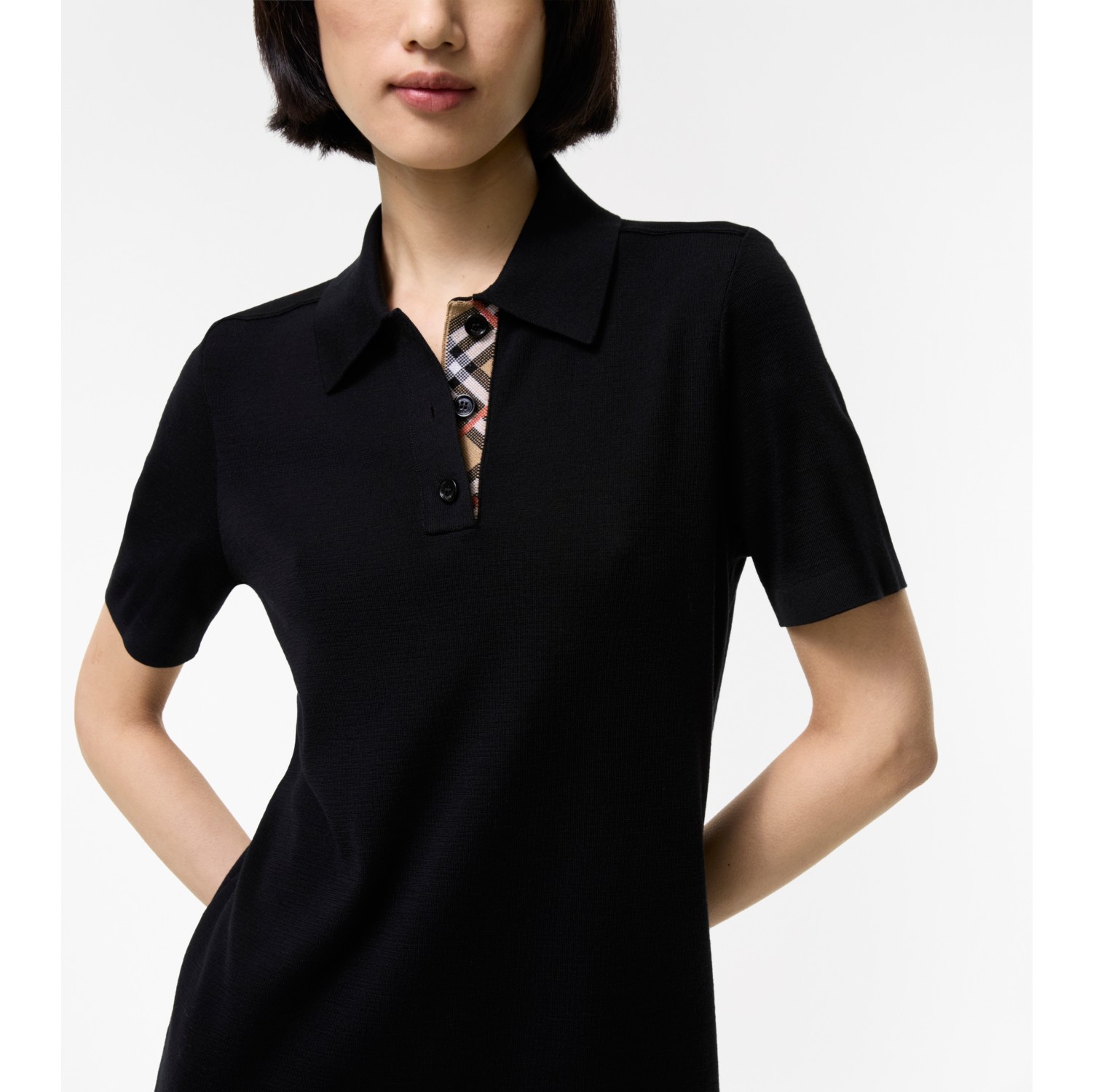 ウール ポロシャツドレス (ブラック) - ウィメンズ | Burberry®公式サイト