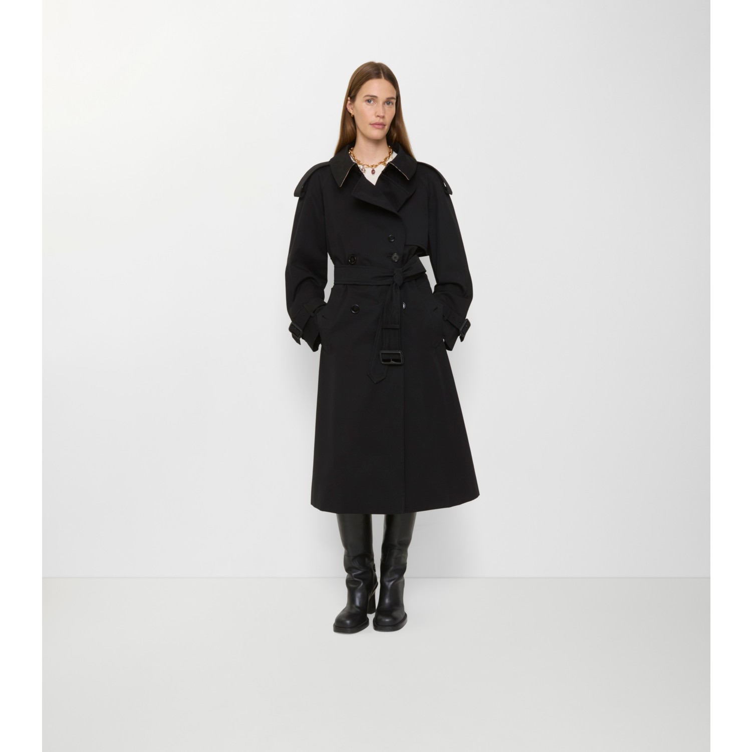 Trench long en gabardine Fitzrovia