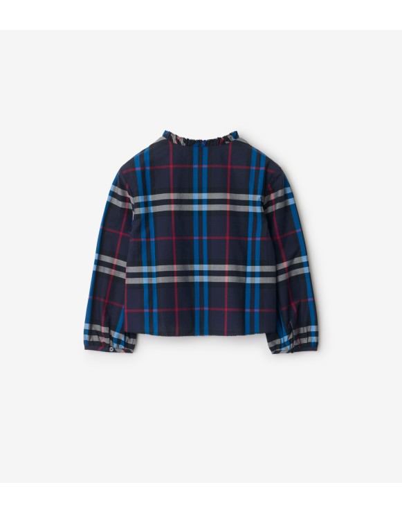 Haut en popeline de coton Check