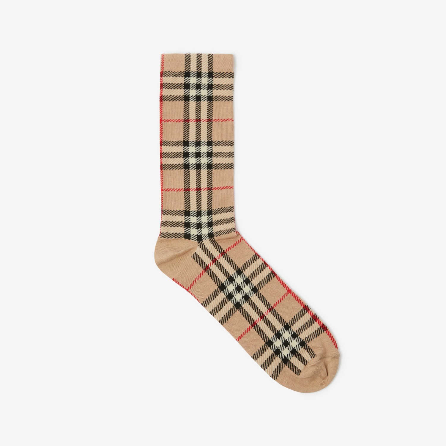 Vintage Check Intarsia Cotton Cashmere Blend Socks in Archive Beige | Burberry® Official