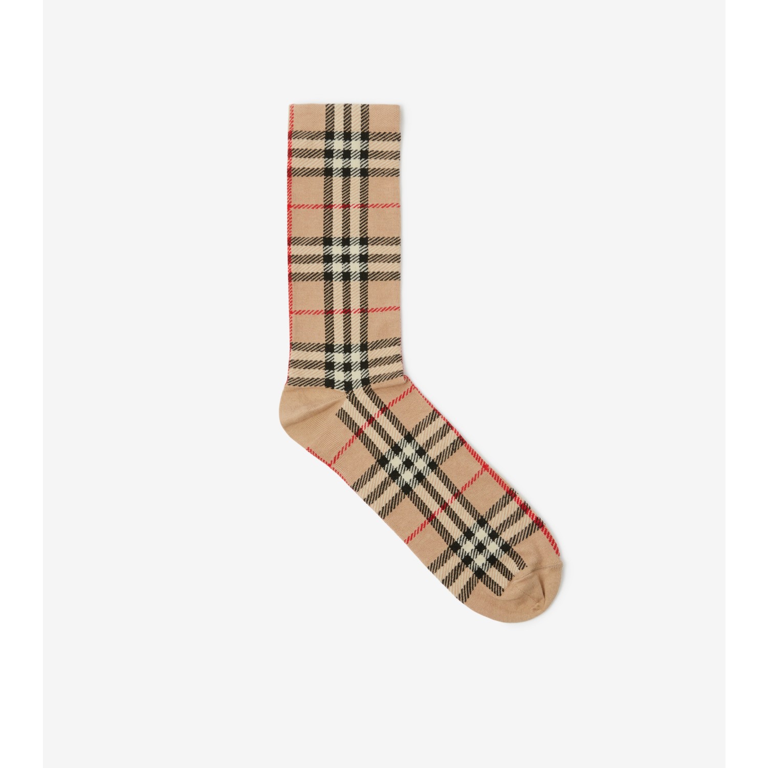 Vintage Check Intarsia Cotton Cashmere Blend Socks in Archive Beige |  Burberry® Official