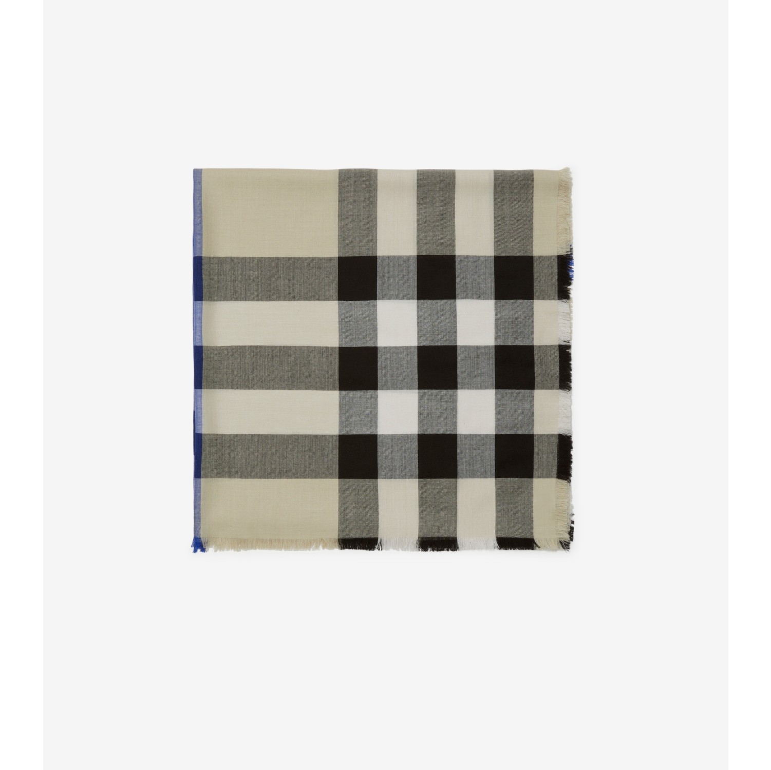 Check Cashmere Silk Scarf in Lichen Burberry Official