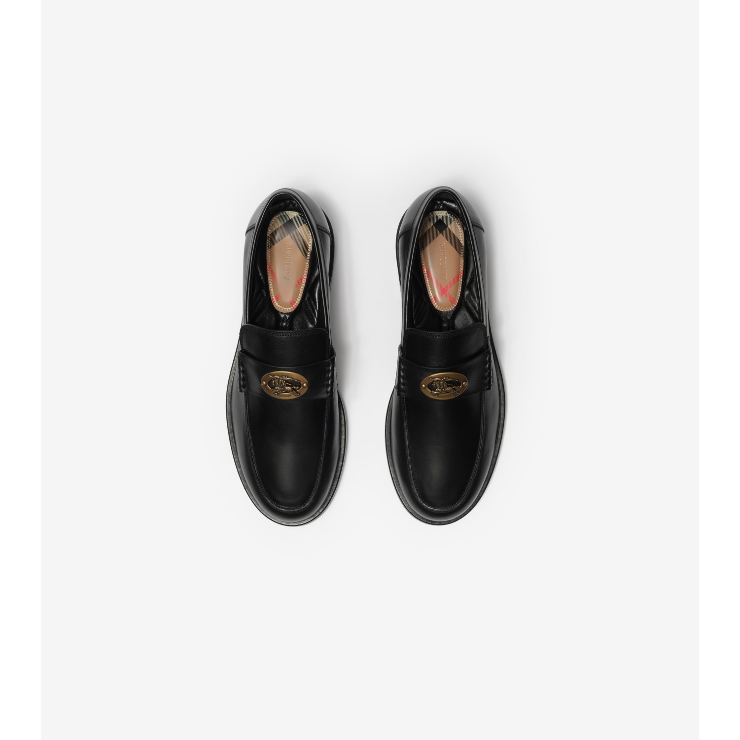 Leather Pembroke Loafers in Black - Men | Burberry® Official