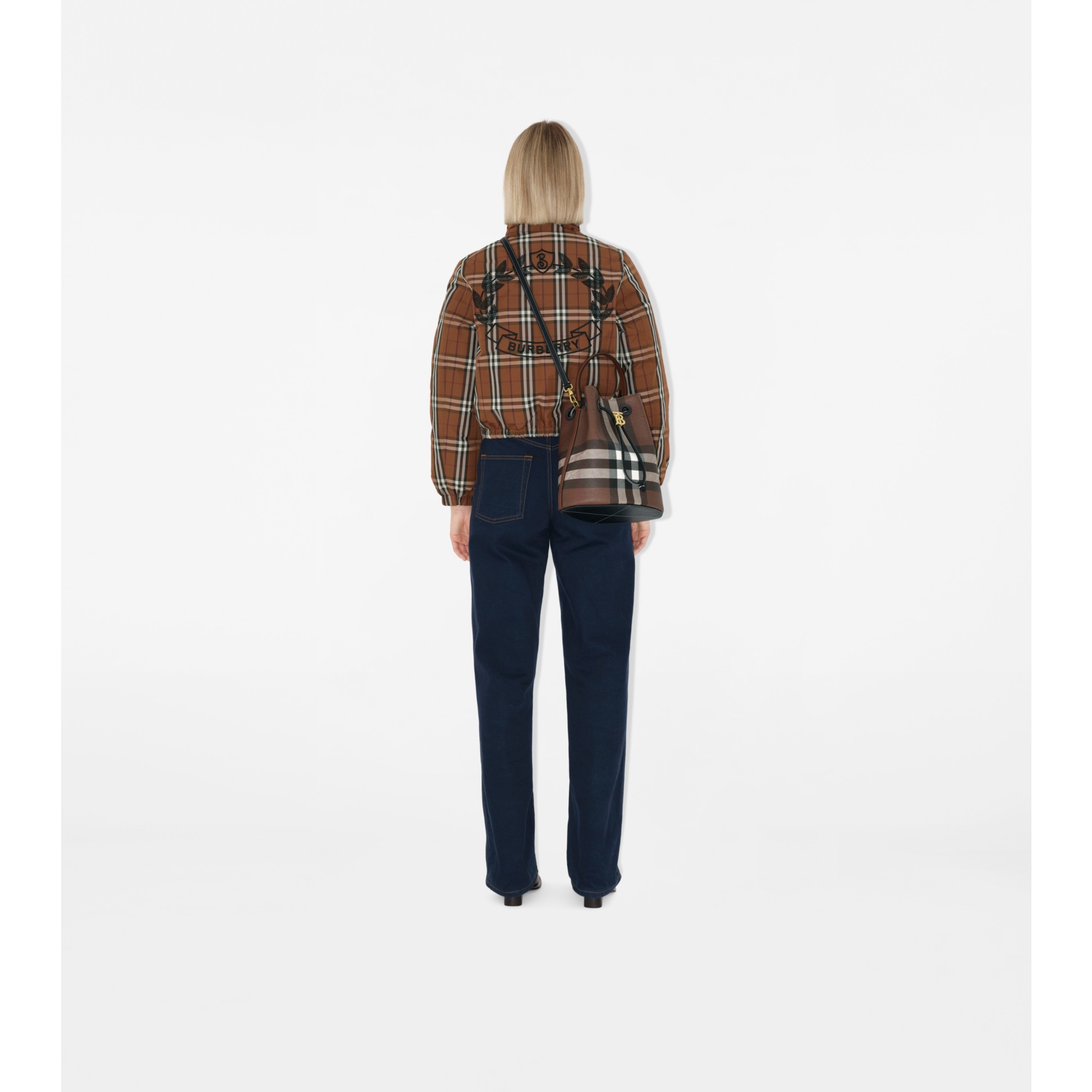 【関税＆送料込み】Burberry Drawstring Mini Bucket Bags Mini TB Bucket Bag in Dark birch brown - Women | Burberry