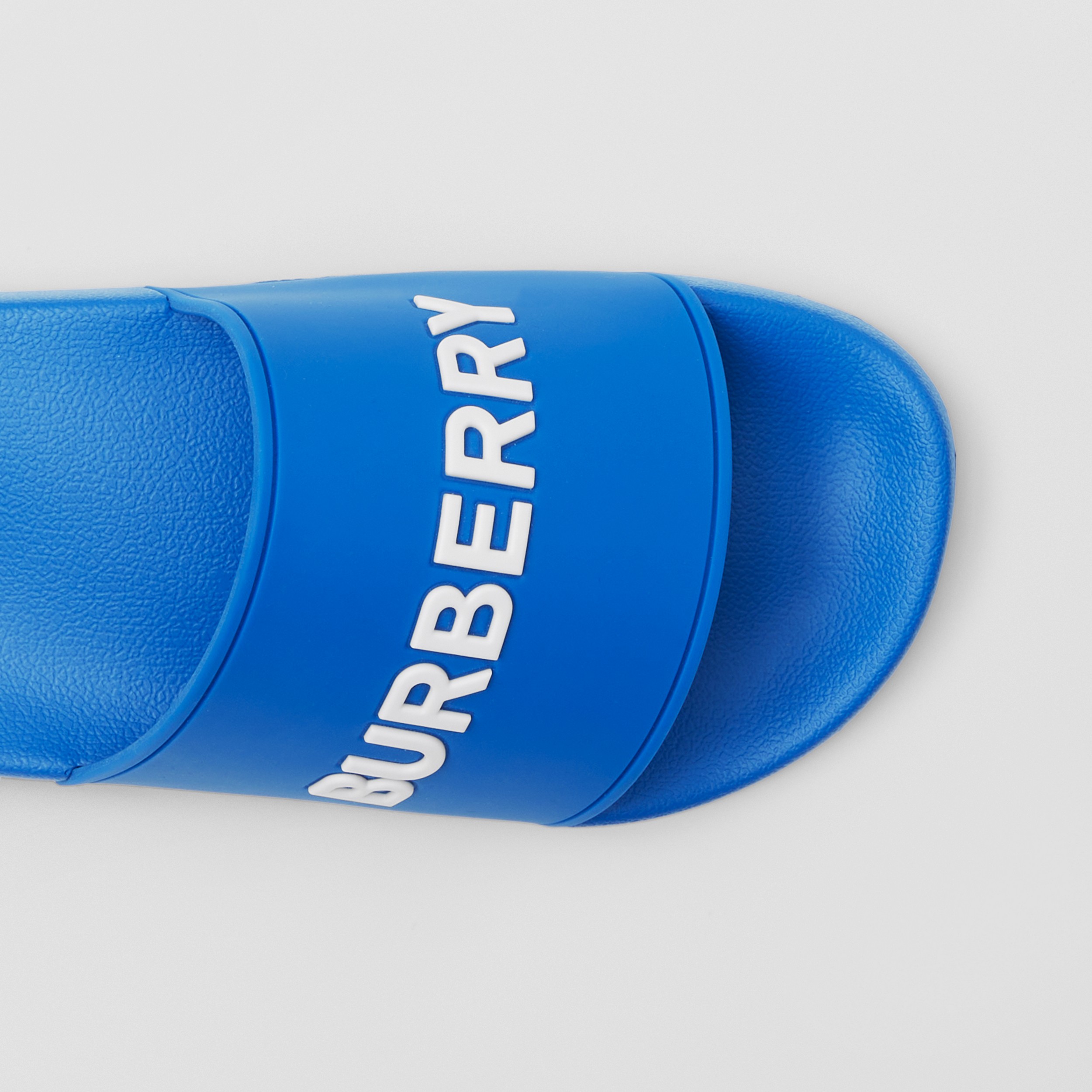 Logo Detail Slides in Azure Blue - Men | Burberry® Official - 2