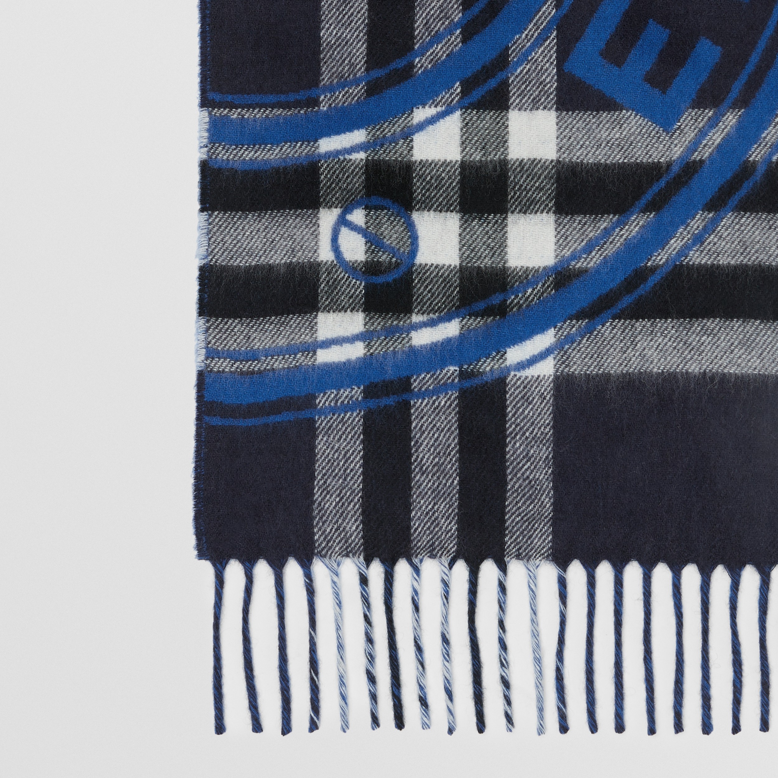 Montage Print Cashmere Scarf in Dark Charcoal Blue | Burberry® Official - 2