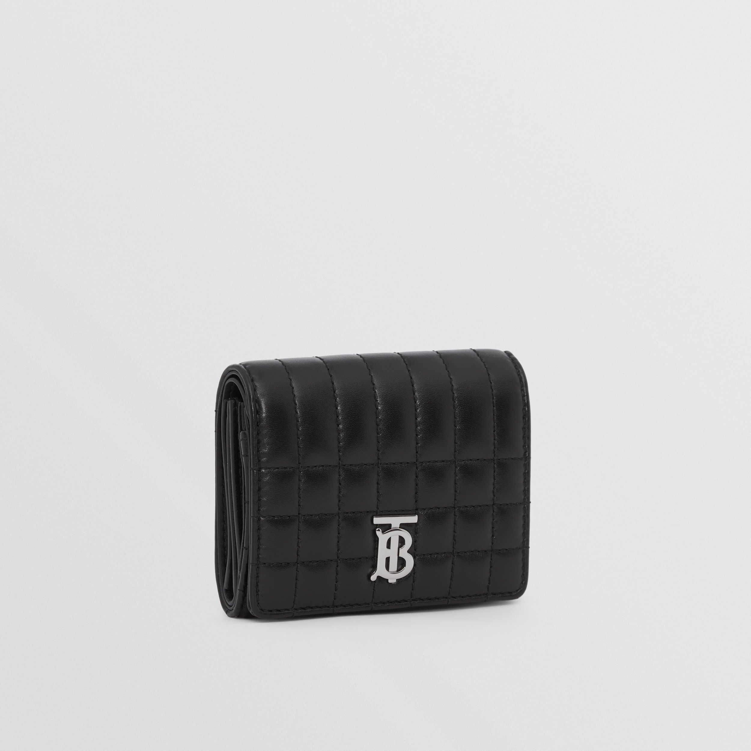 Quilted Leather Small Lola Folding Wallet in Black/palladium - Women | Burberry® Official - 4
