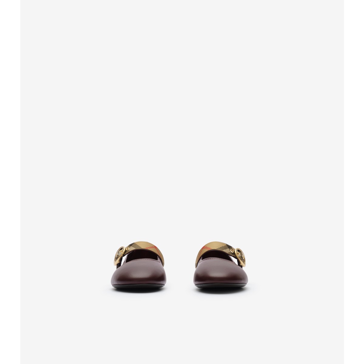  Check Strap Leather Robin Ballerinas