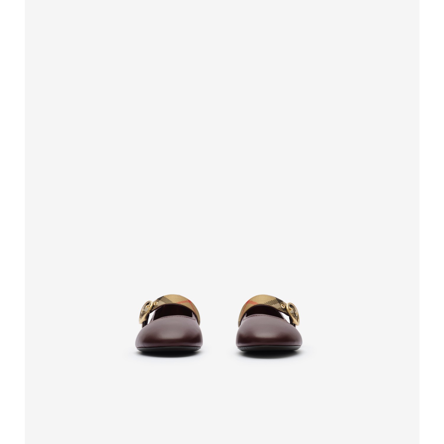 Check Strap Leather Robin Ballerinas