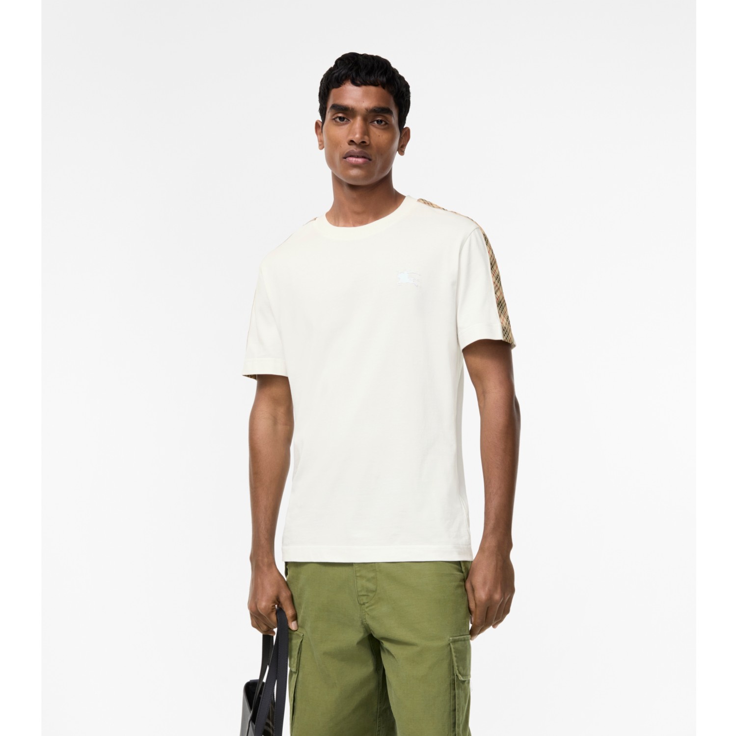 Check Trim Cotton T-shirt