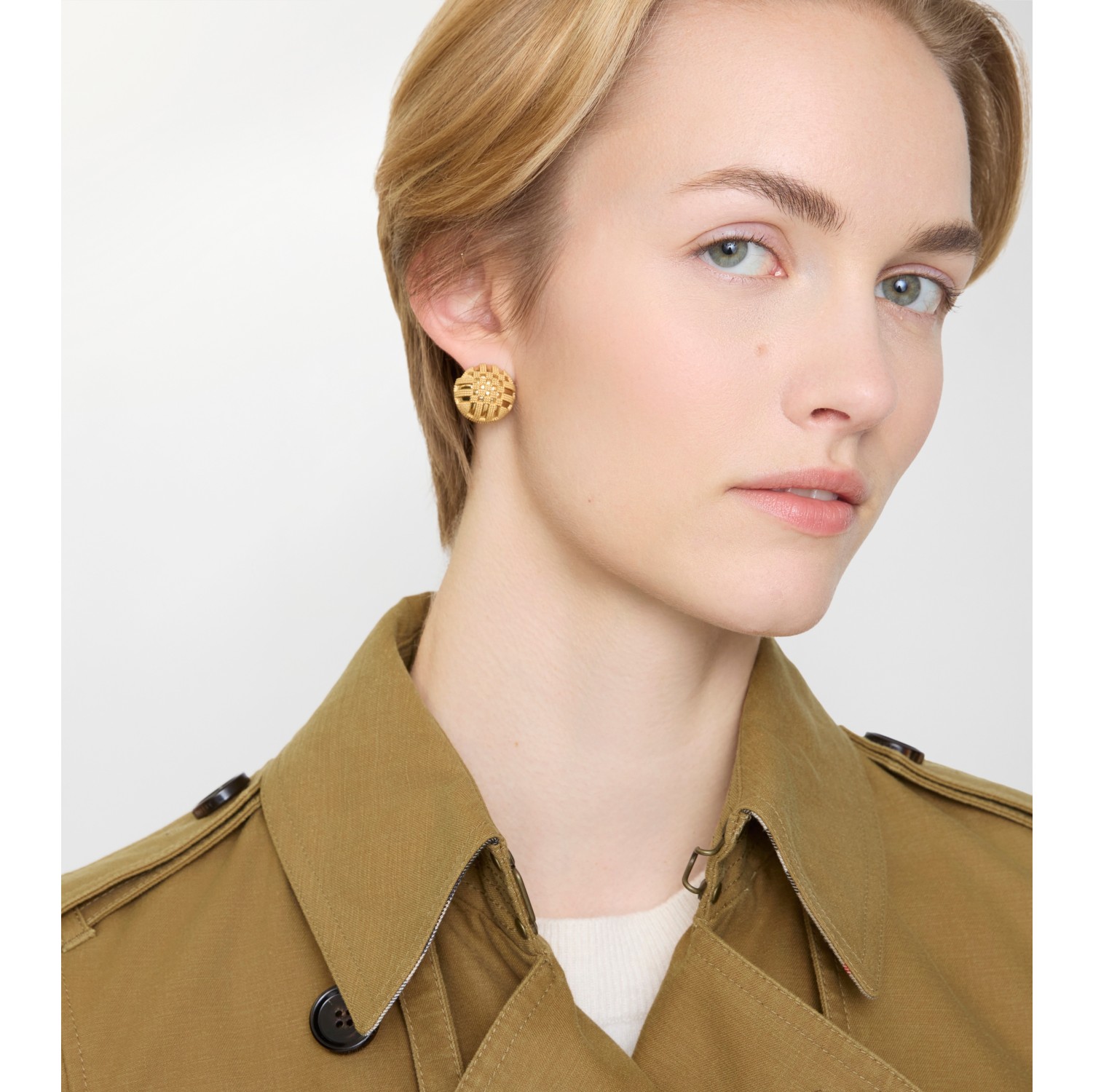 Check Granulation Sphere Earrings