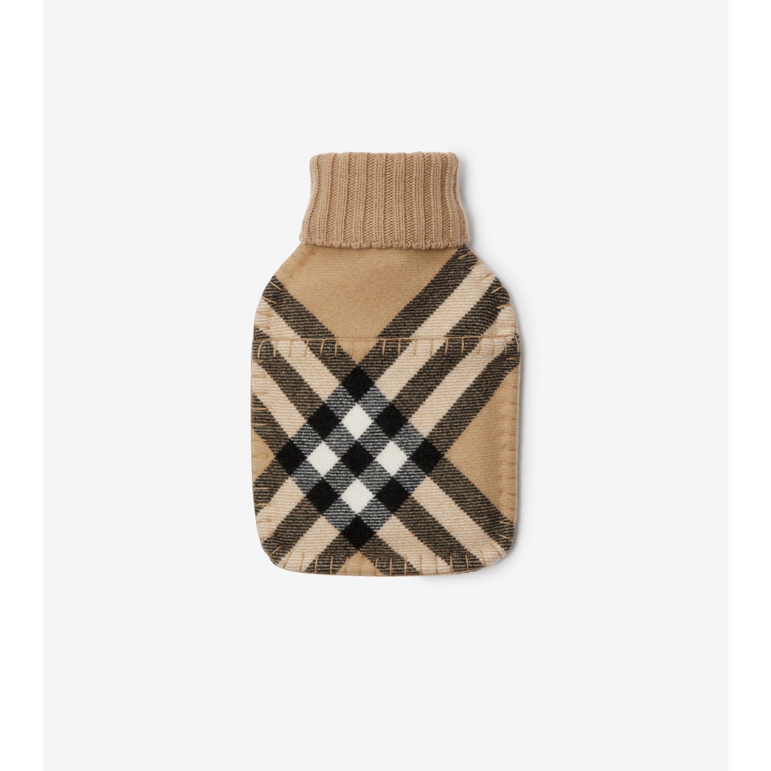 Check Cashmere Wool Hot Water Bottle