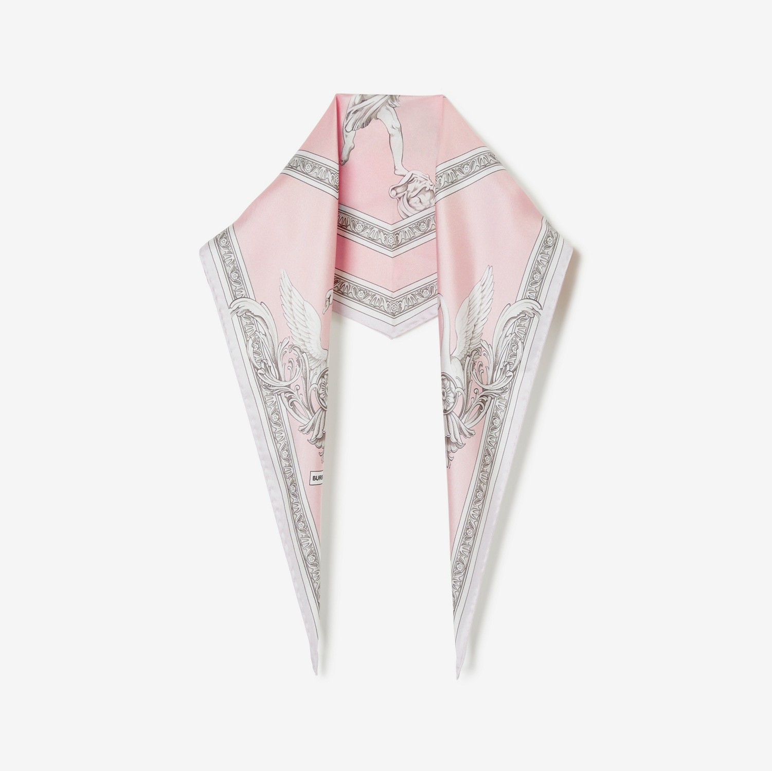 Statue Print Silk Diamond-shaped Scarf in Alabaster Pink | Burberry® Official