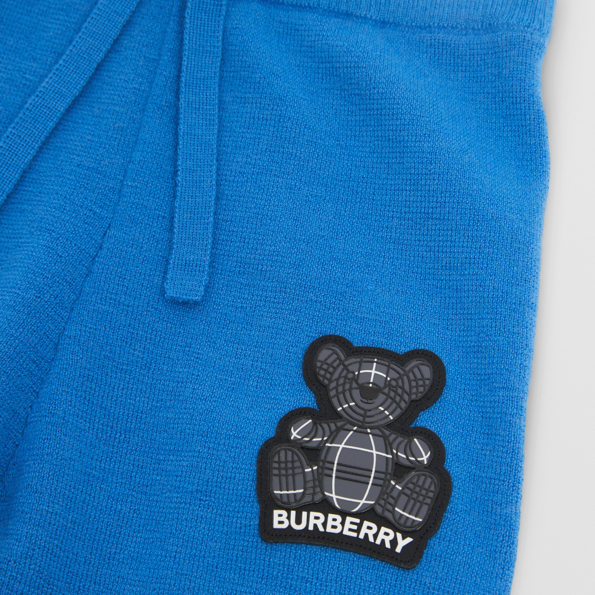 Calças jogger de cashmere com Thomas Bear (Azul Lona) - Crianças | Burberry® oficial - 2