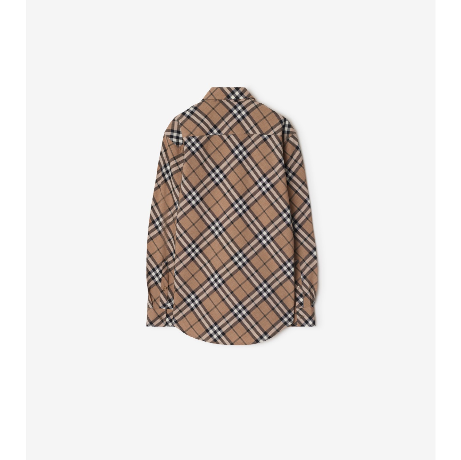 Check Wool Blend Shirt in Linden Women Technical Burberry Official