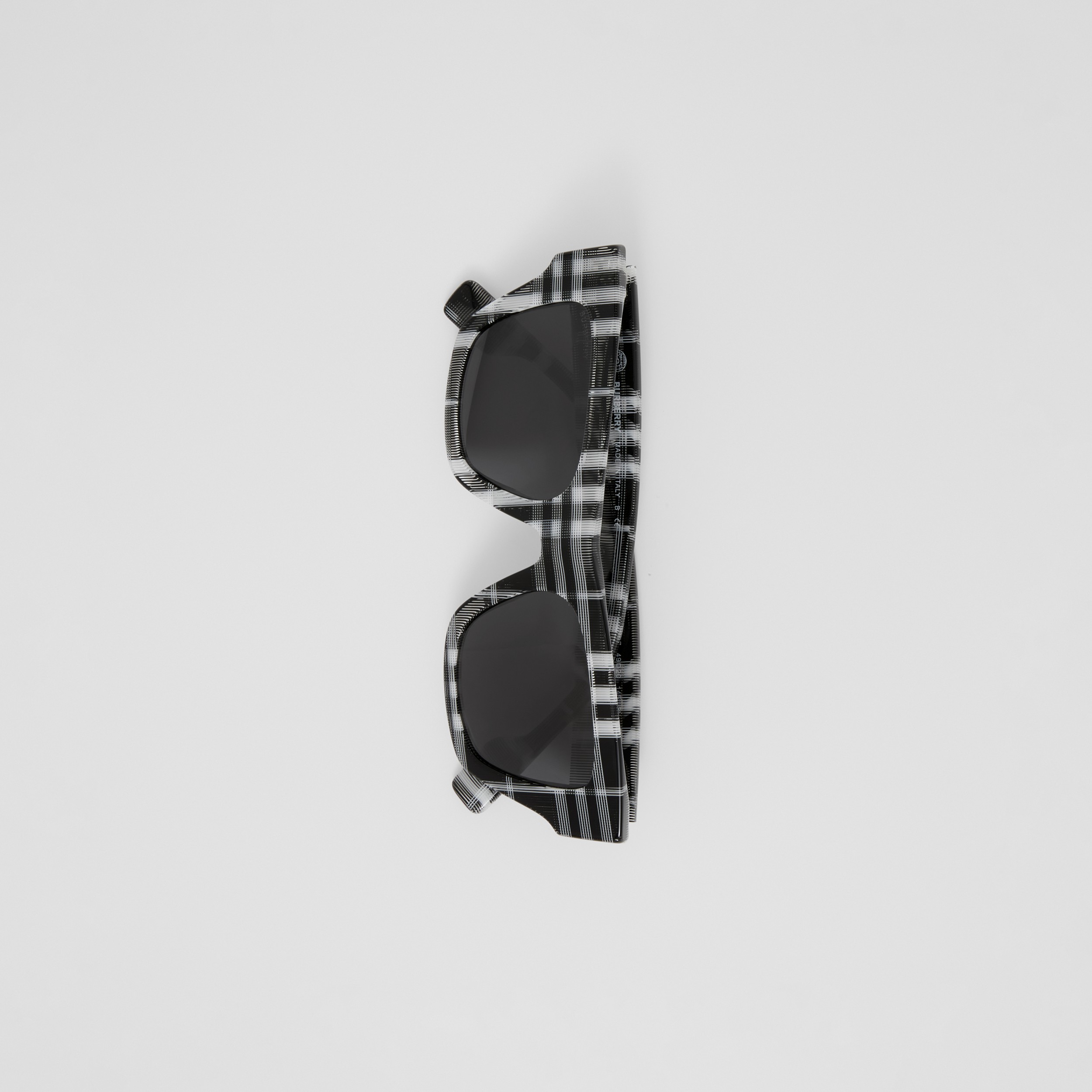 Eckige Sonnenbrille (Schwarz/weiß) - Herren | Burberry® - 4