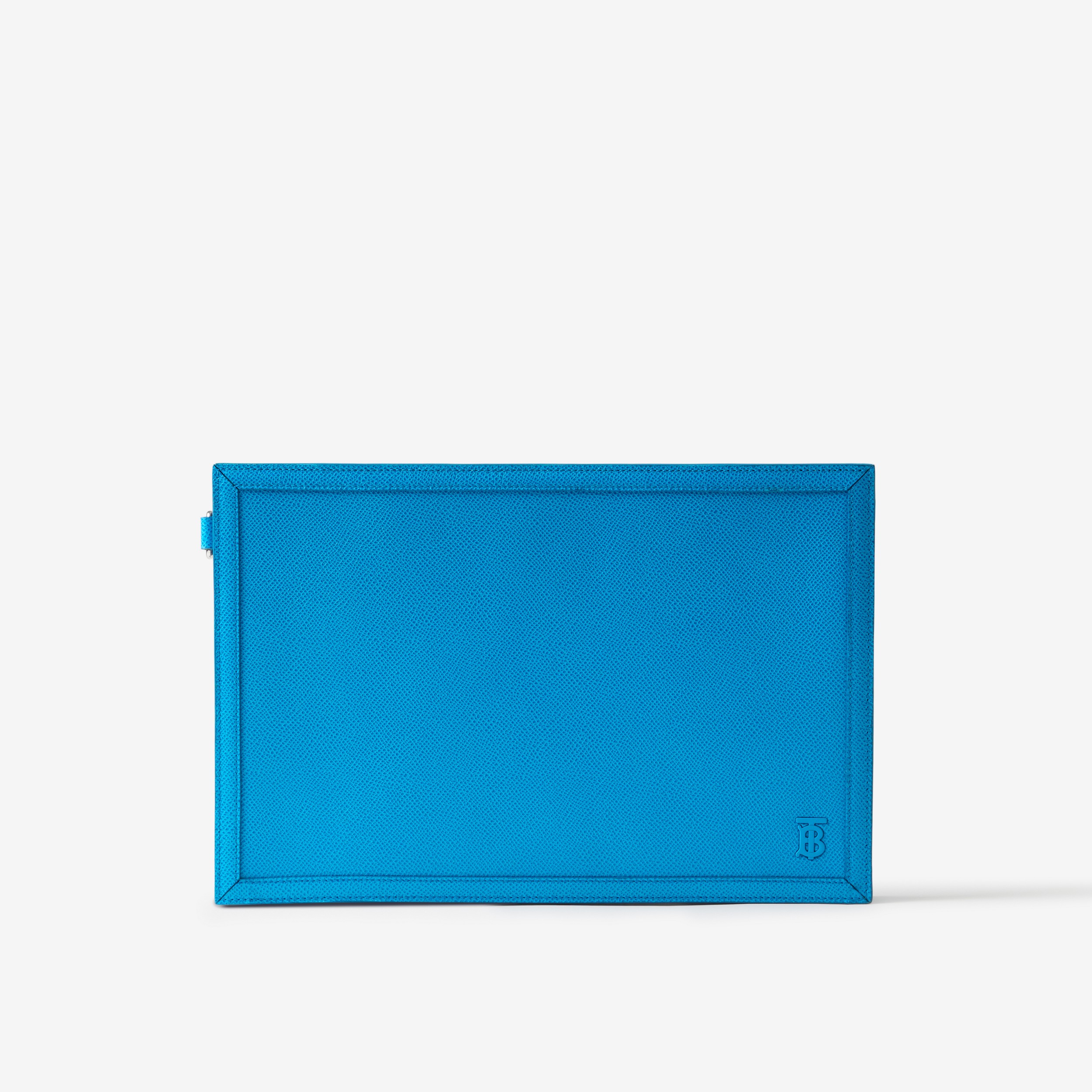 Grainy Leather TB Zip Pouch in Vivid Blue - Men | Burberry® Official - 1