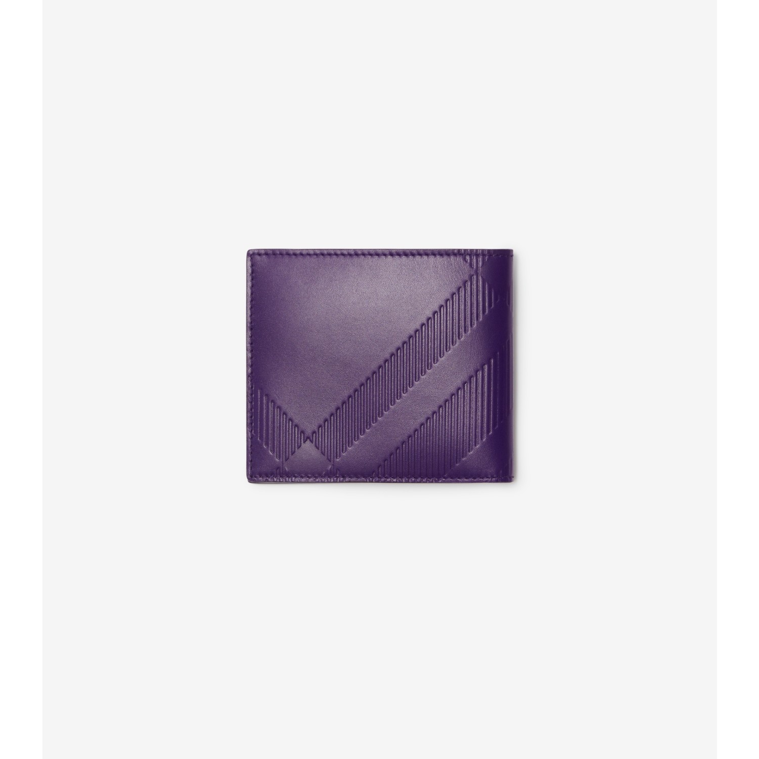 Burberry Check Leather Card Case in Purple for Men