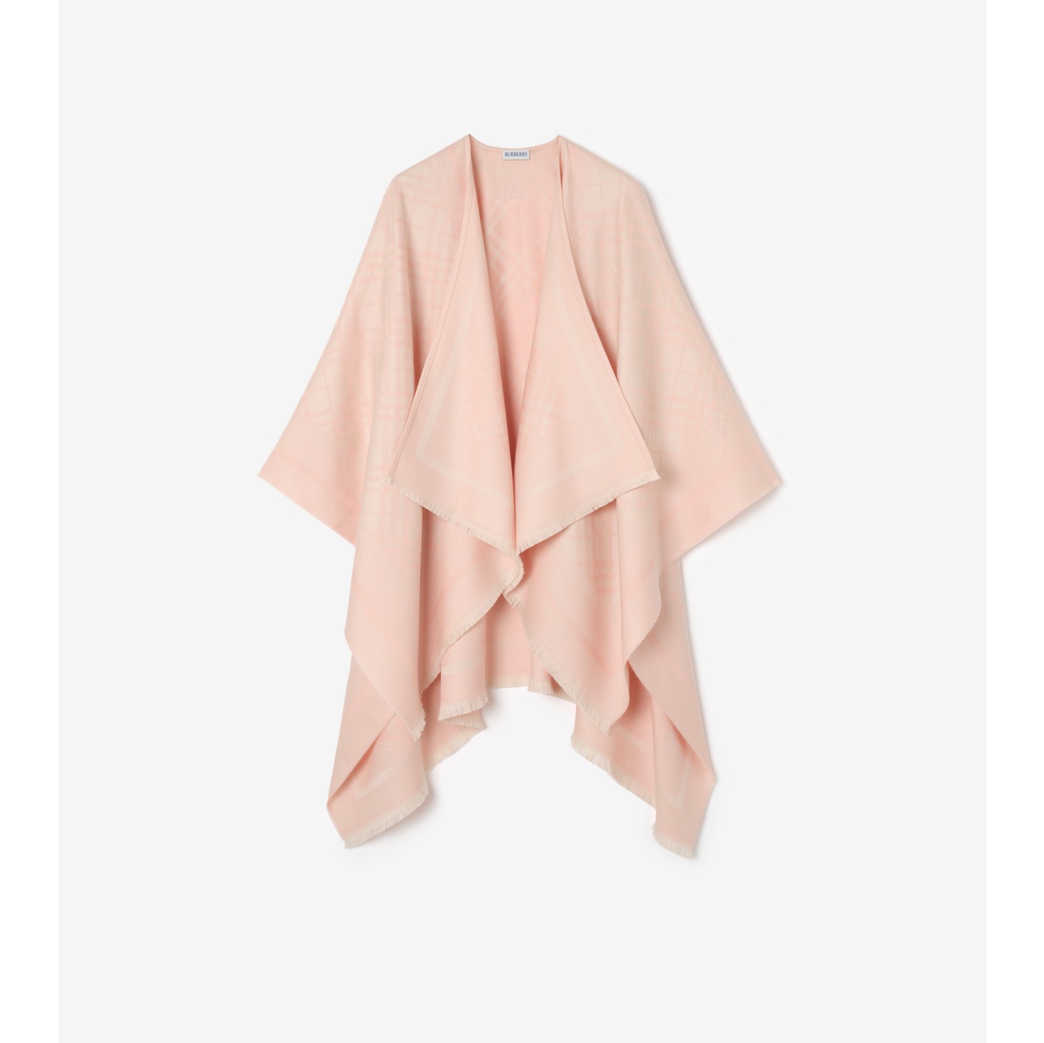 Check Wool Cashmere Cape