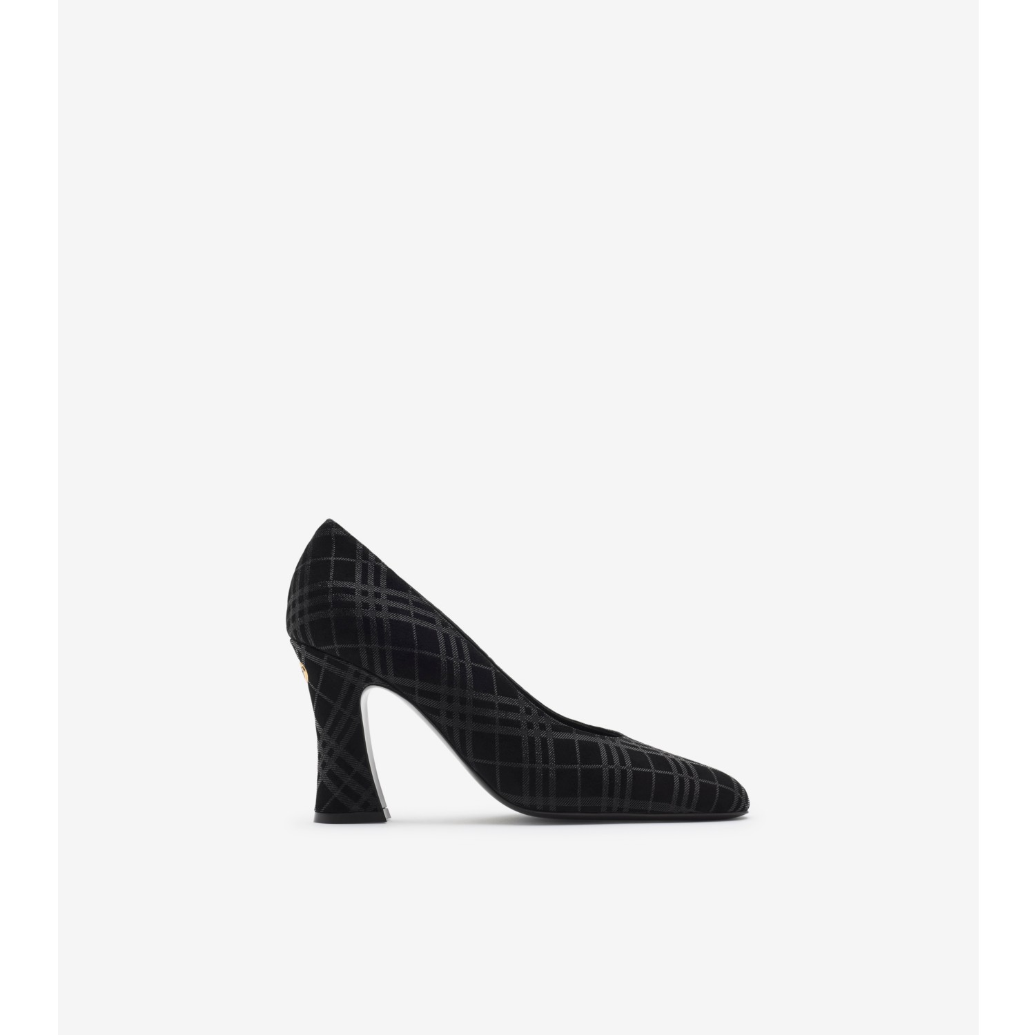 Check Suede Trinket Pumps