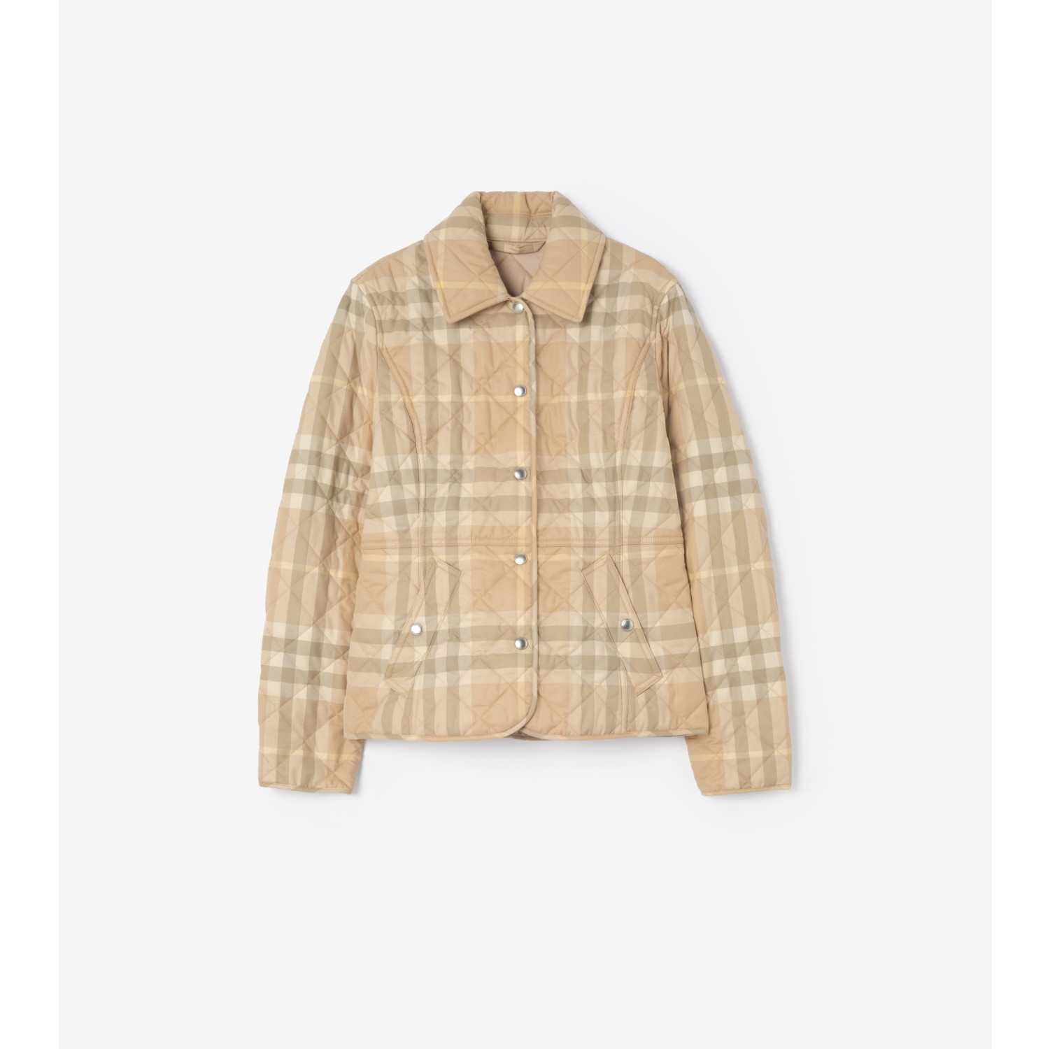 Check Quilted Cotton Twill Jacket