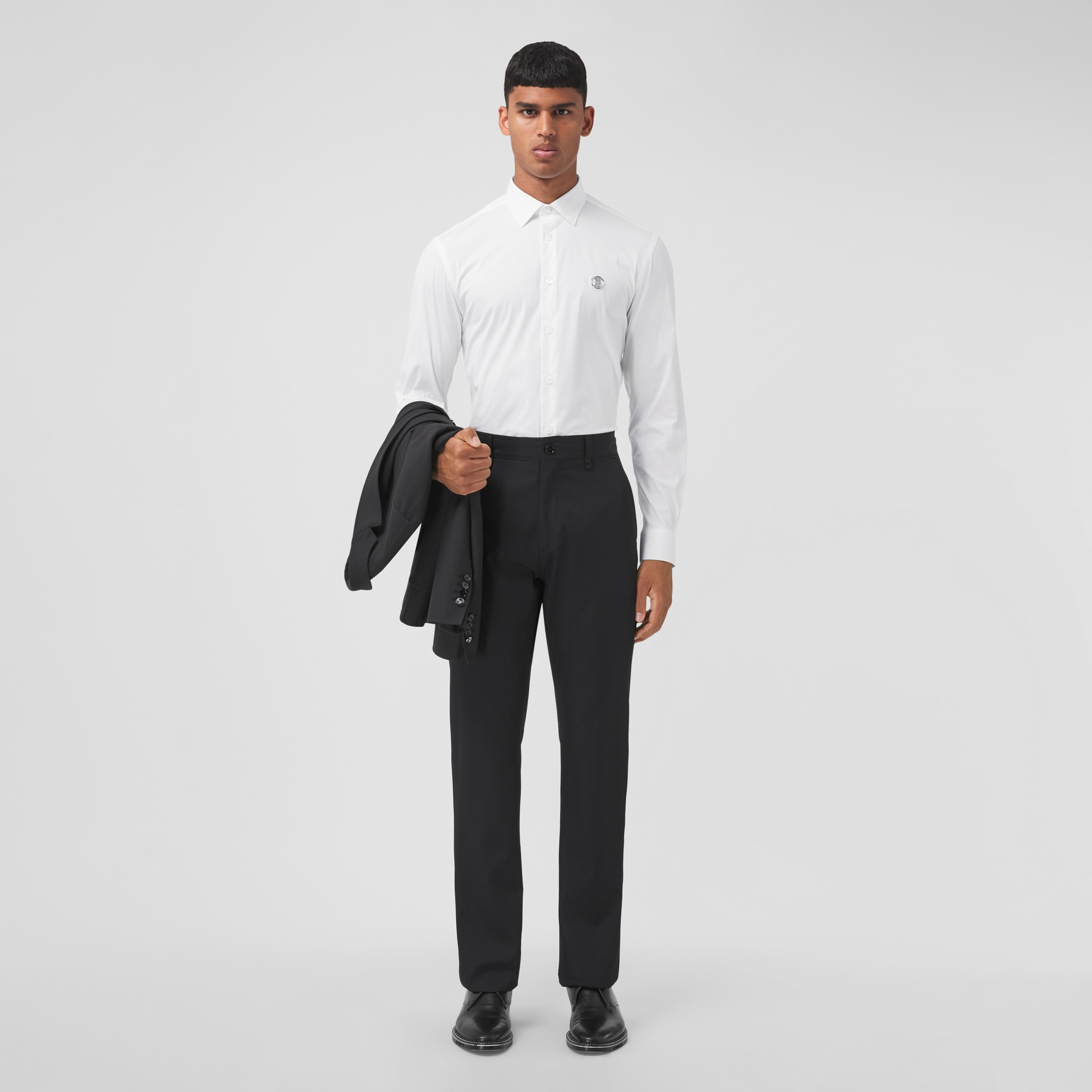 专属标识装饰功能性棉质衬衫 (白色) - 男士 | Burberry® 博柏利官网 - 4