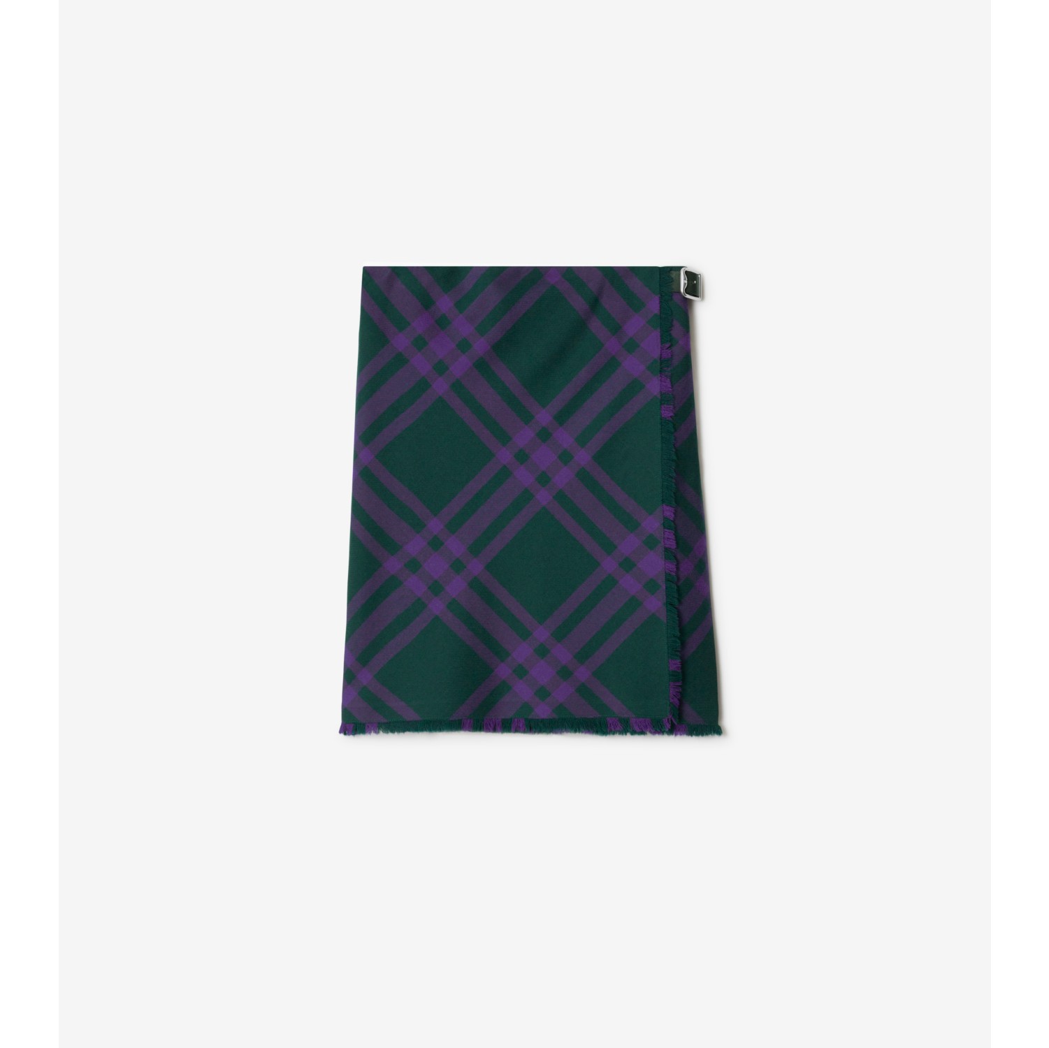 Check Wool Kilt in Deep royal - Women