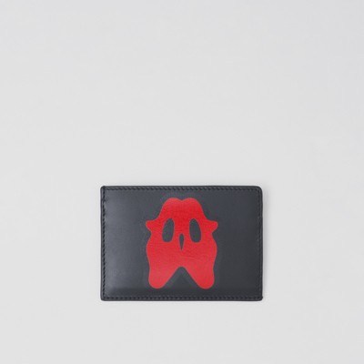 Monster Graphic Leather Card Case in Black/red - Men | Burberry® Official