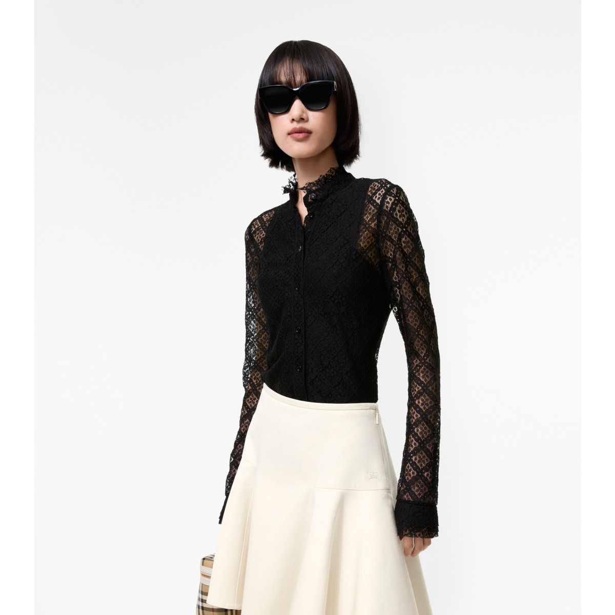  Check Lace Blouse