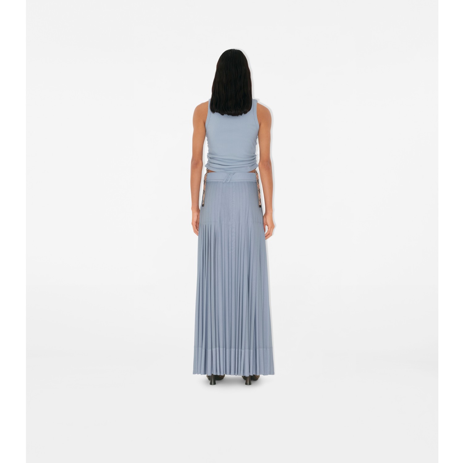 Pleated Crepe Jersey Maxi Skirt