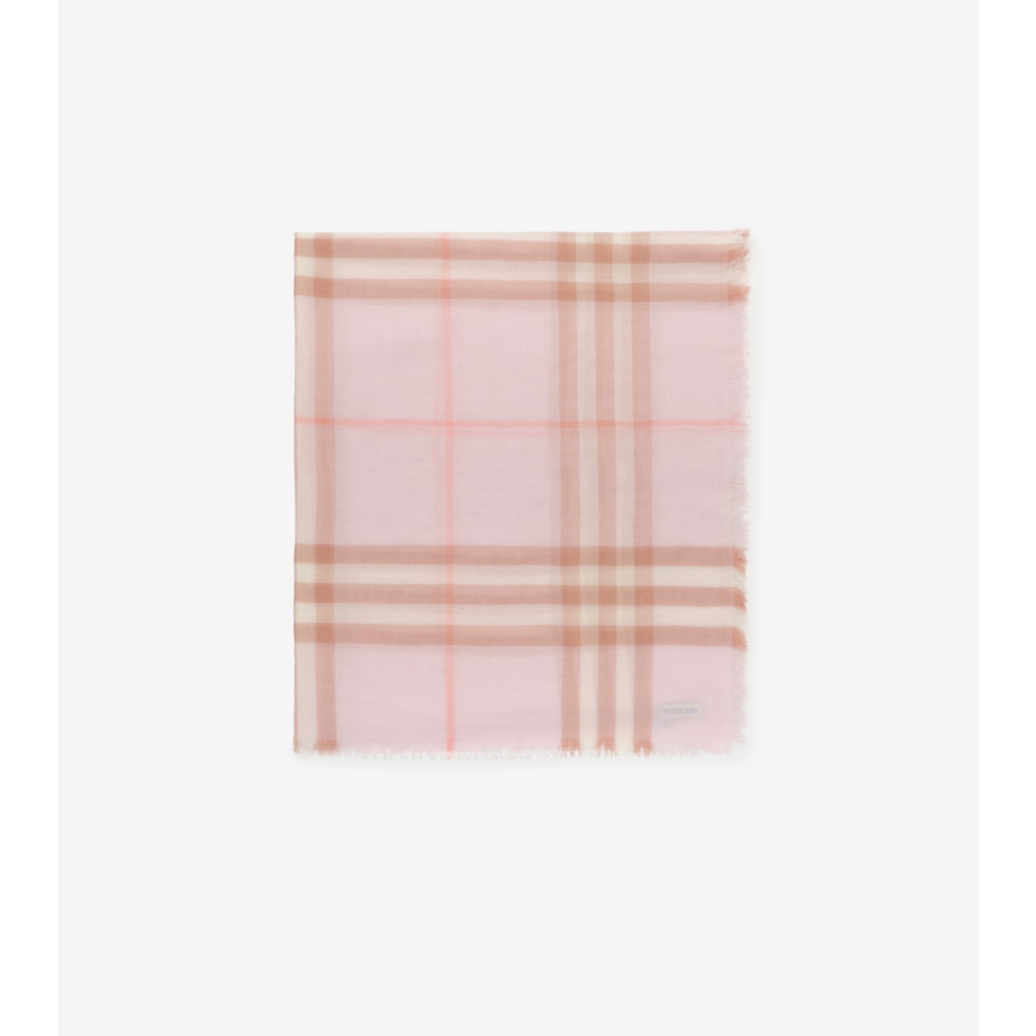 Wide Check Wool Scarf