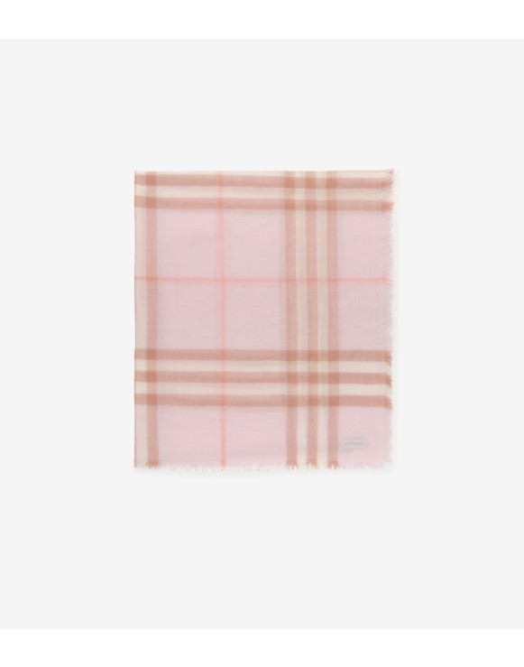 Wide Check Wool Scarf