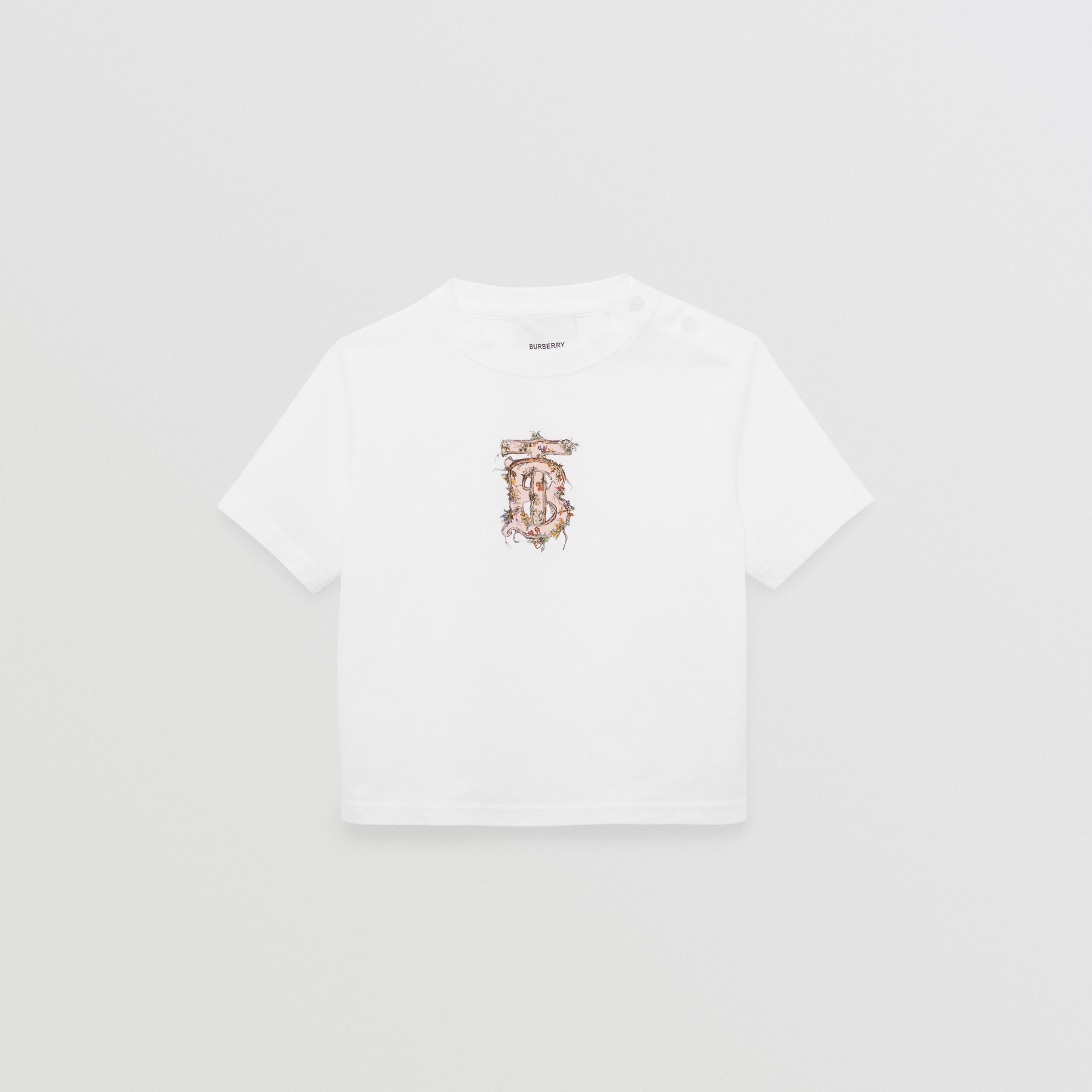 Monogram Motif Cotton T-shirt in White | Burberry® Official - 1