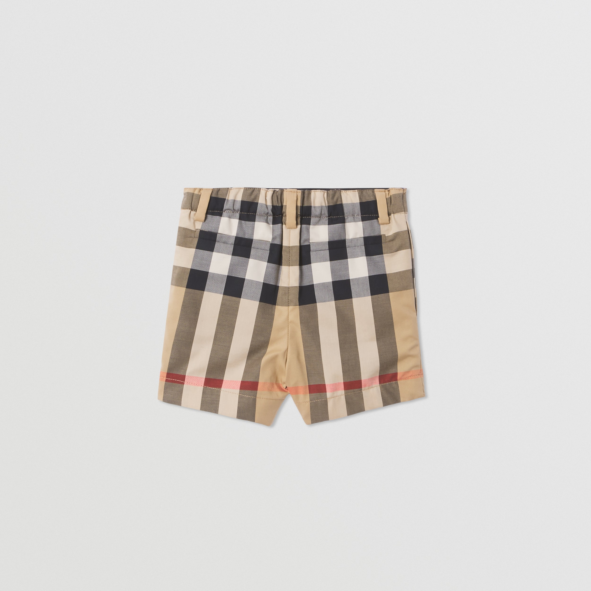 Check Stretch Cotton Tailored Shorts in Archive Beige - Children | Burberry® Official - 4