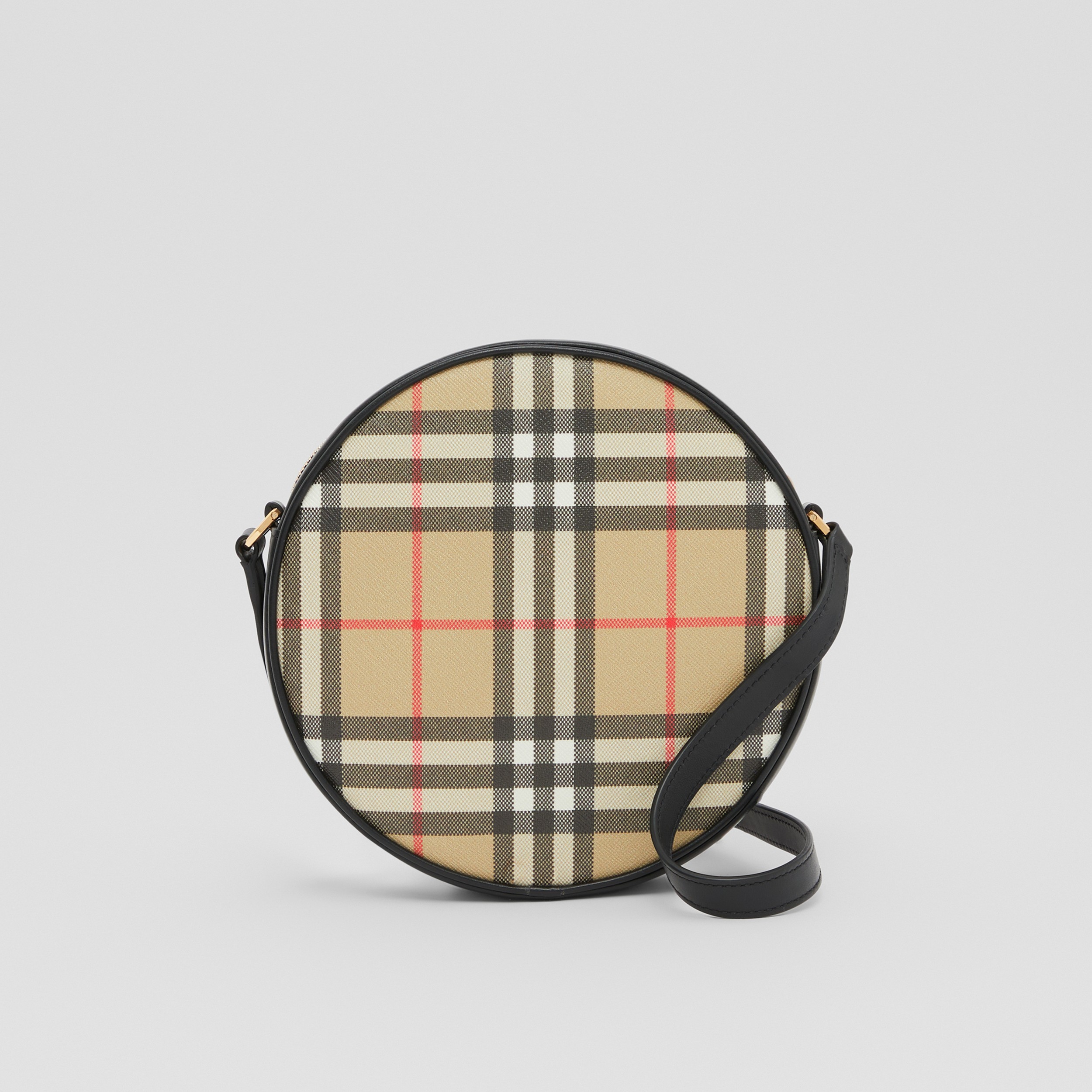 Vintage Check and Leather Louise Bag in Archive Beige/black - Women | Burberry® Official - 1