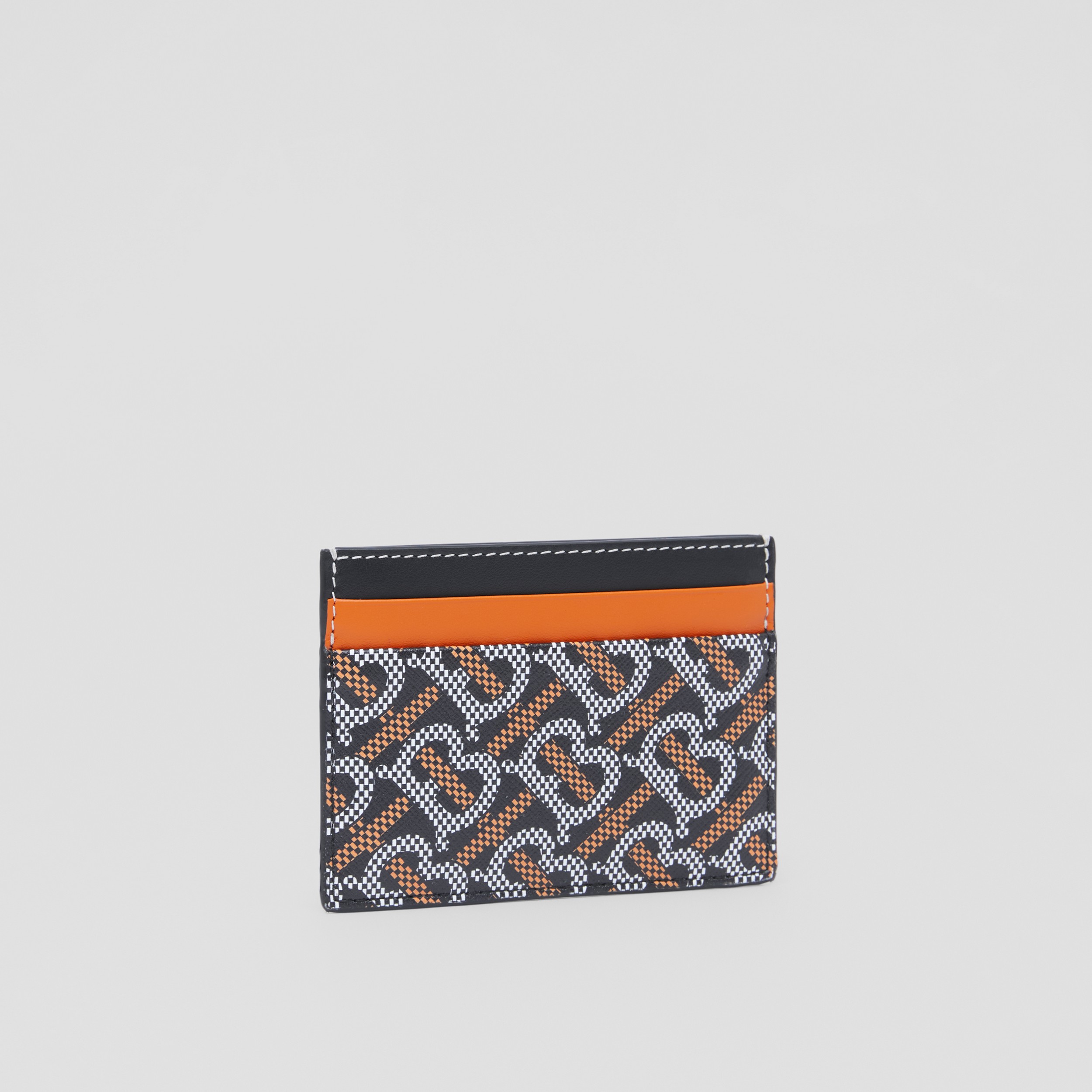 Porte-cartes en tissu Monogram et cuir (Noir/orange) - Homme | Site officiel Burberry® - 4