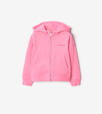 Cotton Zip Hoodie in Blossom | Burberry® Official