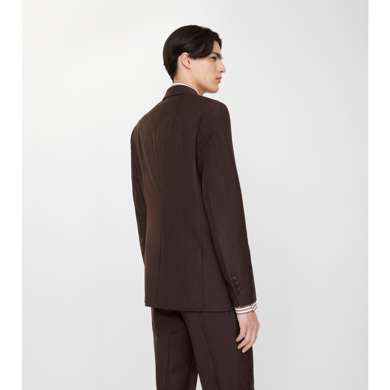 Striped Wool Mohair Tailored Jacket in Log brown - Men | Burberry® Official