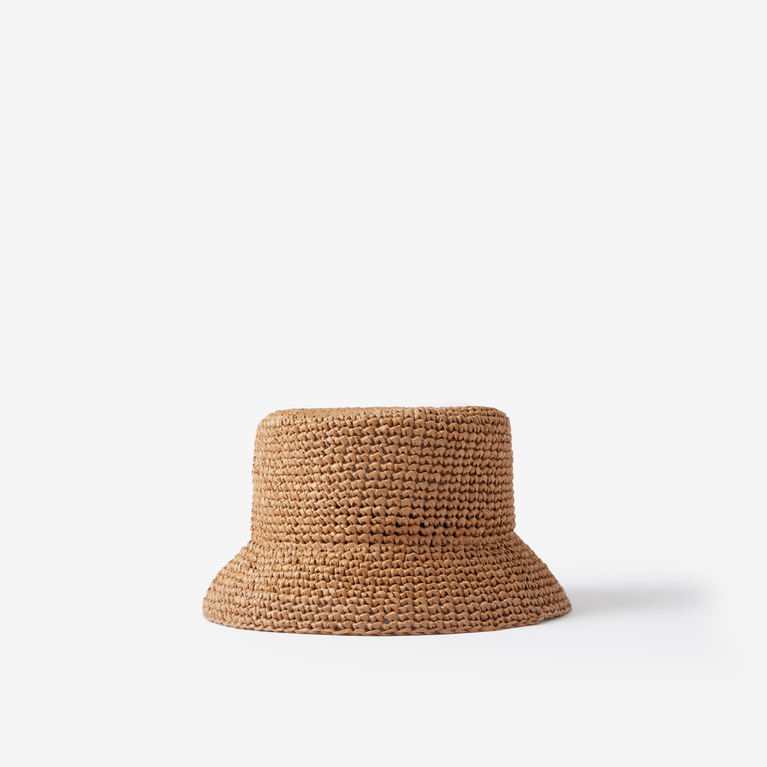 Monogram Motif Raffia-effect Bucket Hat in Black/beige | Burberry® Official