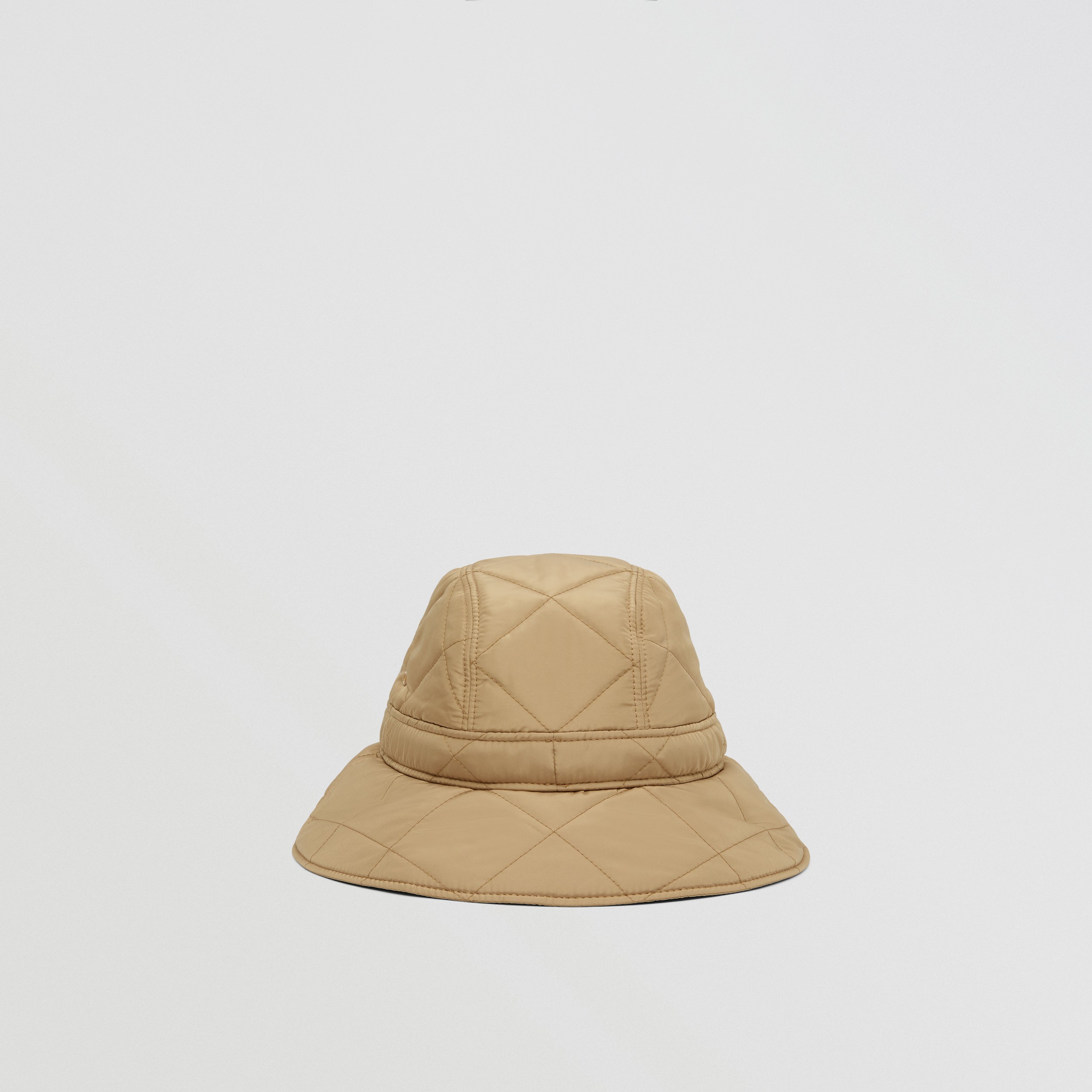 Logo Detail Quilted Bucket Hat in Beige | Burberry® Official - 4